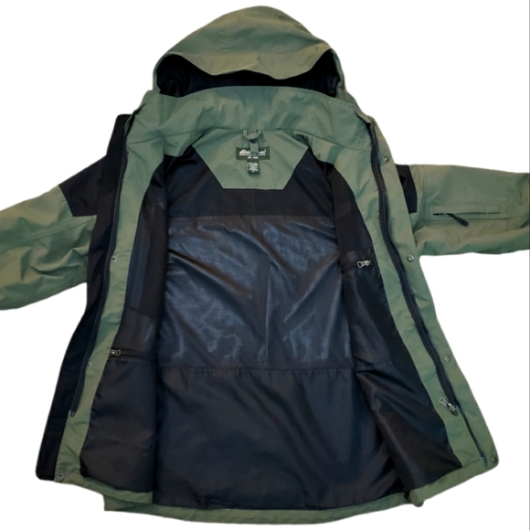 Eddie Bauer WeatherEdge Green Hooded Rain Parka Jacket Coat - Picture 2 of 8